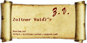 Zoltner Valér névjegykártya